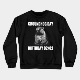 Retro Happy Groundhog Day 2024 Vintage Scream Groundhog Cute Crewneck Sweatshirt